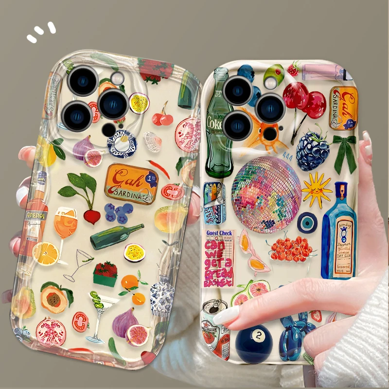 Seaside Scenery Wine Lemon Soft TPU Phone Case