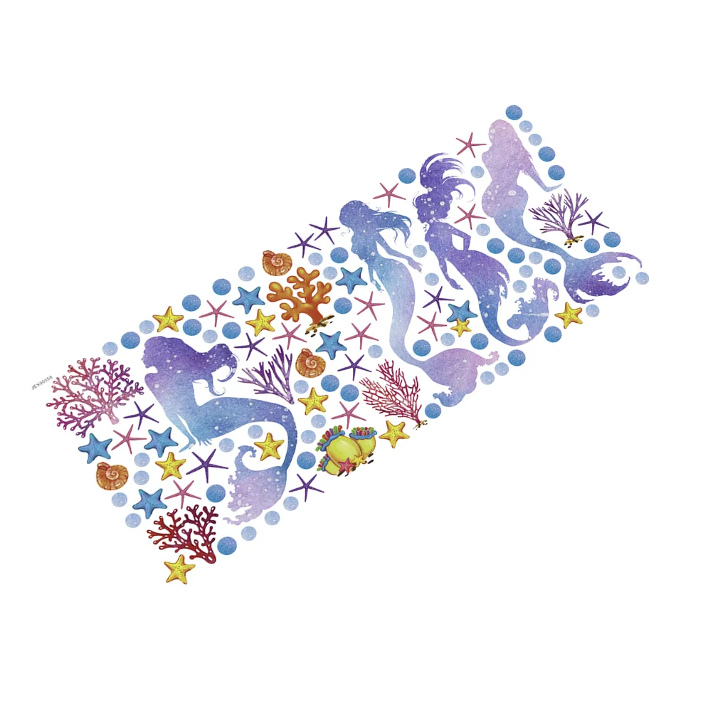 Lovely Mermaid Wallpaper Sticker Underwater World Wall Decal Bedroom