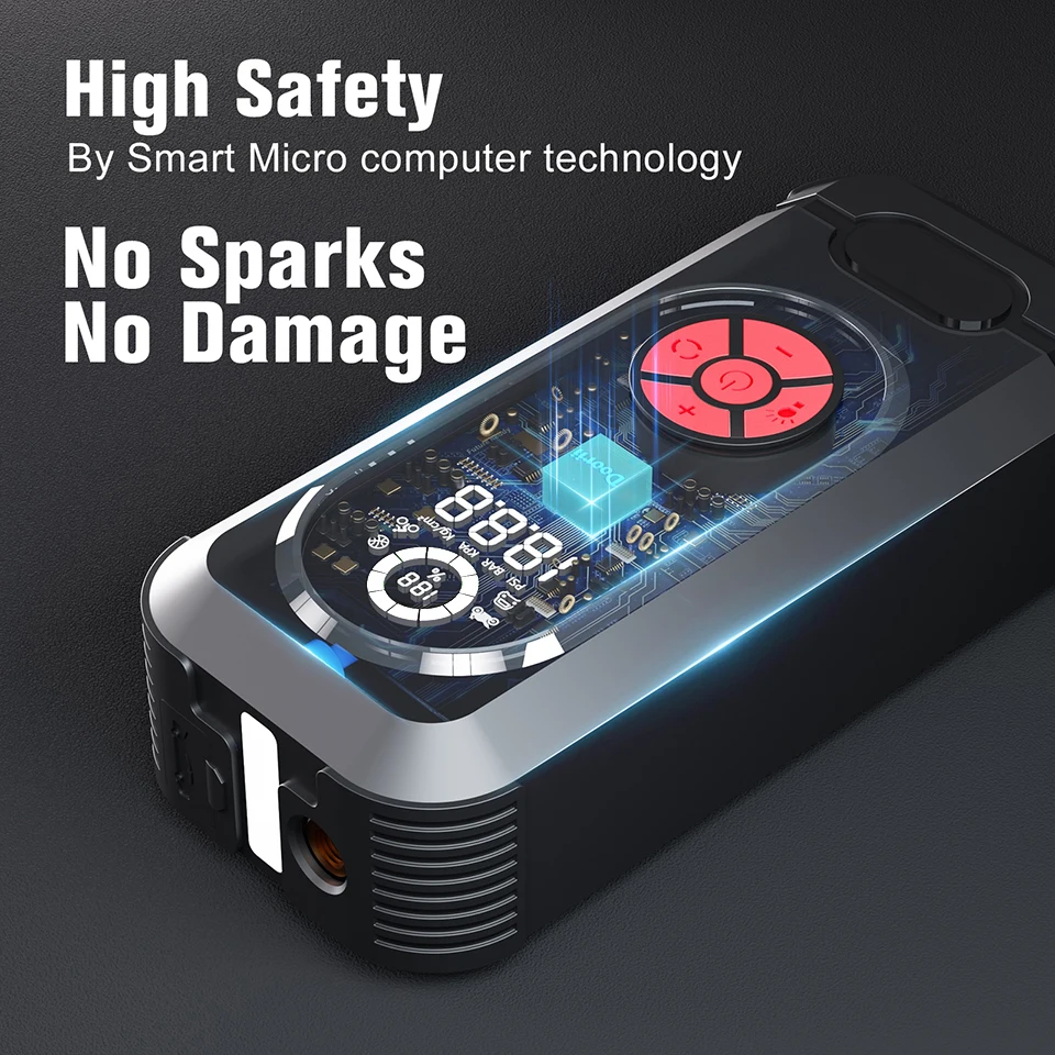Yangood M13 Car Jump Starter 150PSI Portable Car Battery Booster Charger With Air Compressor Battery Starting Air Pump