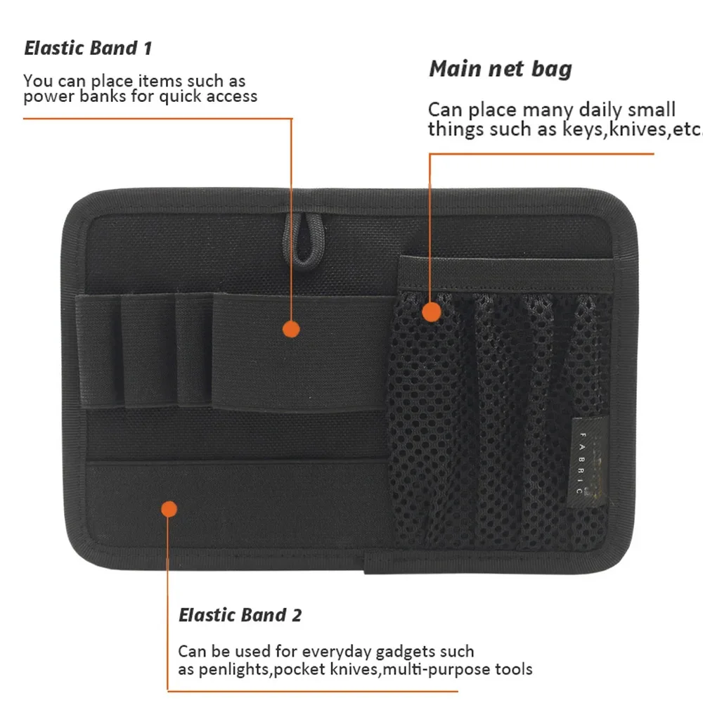 VULPO Tactical Hook Fasteners Pouch Bag Backpack Insert Pouch EDC Storage Mesh Pouch Organizer Panel Key Holder Battery Pouch 5