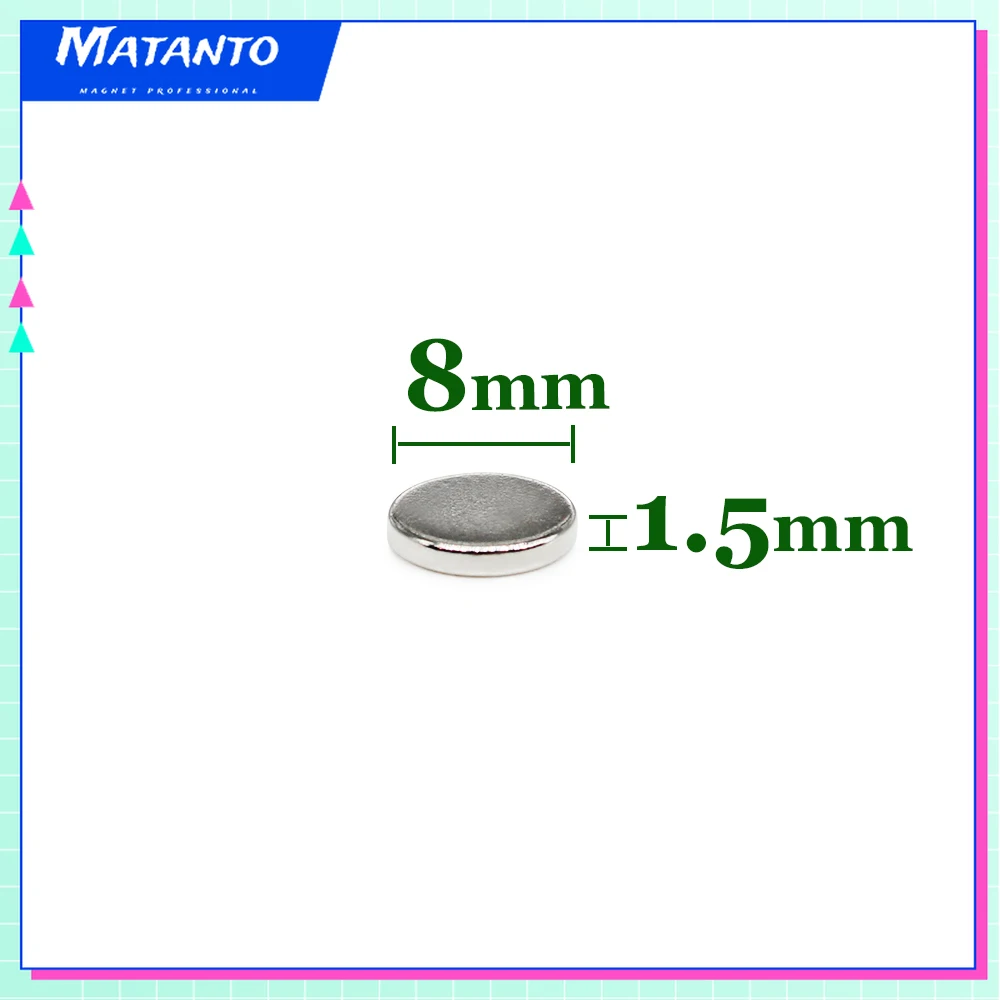 20/50/100/200/300/500PCS 8×1.5 Small Circular Search Magnet Strong N35 Thin Neodymium Disc Magnet 8×1.5mm Permanent Magnet 8*1.5