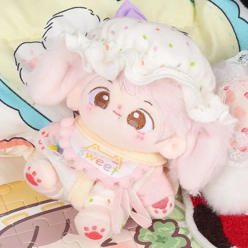 10cm 20cm cotton doll clothing cute color matching jumpsuit doll hat bib pajamas 5
