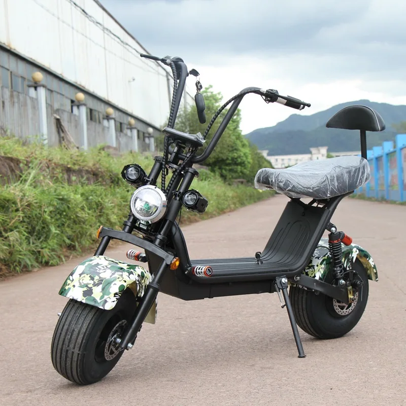 1000W48V Bluetooth Headlight Long Range Motorcycle Lithium Battery Shock Absorption City Coco Scooter Fat Tire Scooter