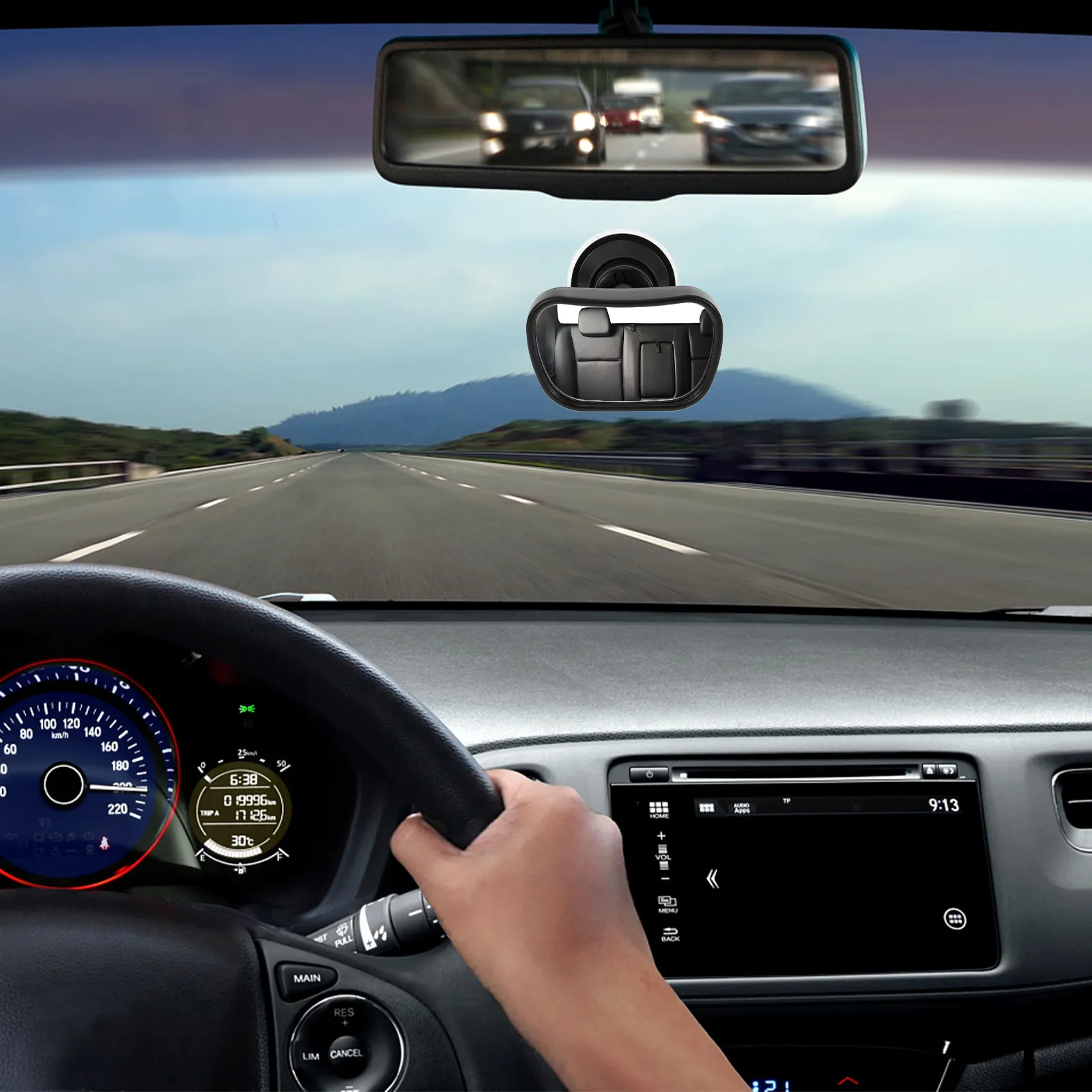 조절 가능한 안전 뒷좌석 관찰 거울, 뒷면을 향한  모니터링용 미러 클립