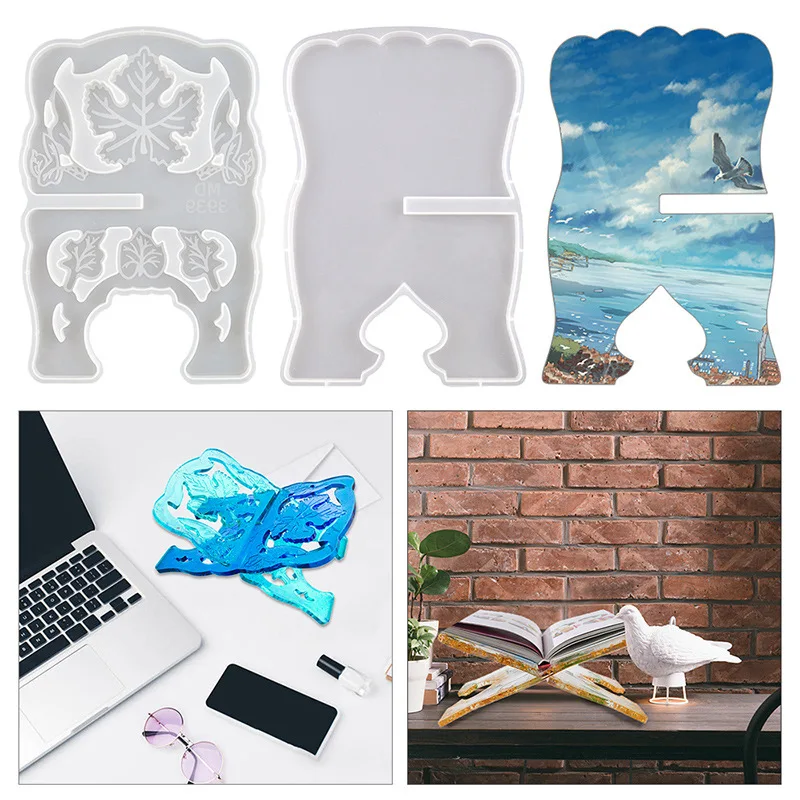 

Bookshelf Mold DIY Crystal Silicone Mold Simple Desktop Reading Resin Piano Score Holder Silicone Mold For Handmade Resin Making