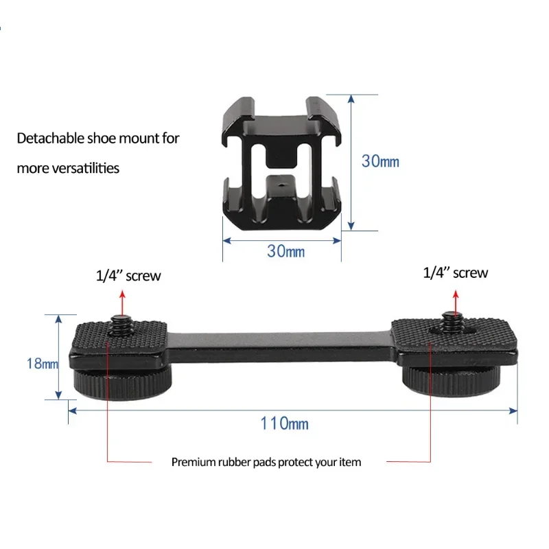 Flash Bracket, Gimbal Stabilizer Extension Bar,Microphone Stand for Zhiyun Smooth 4 Crane 2/Tripod/Monitor/LED Light/Canon Nikon