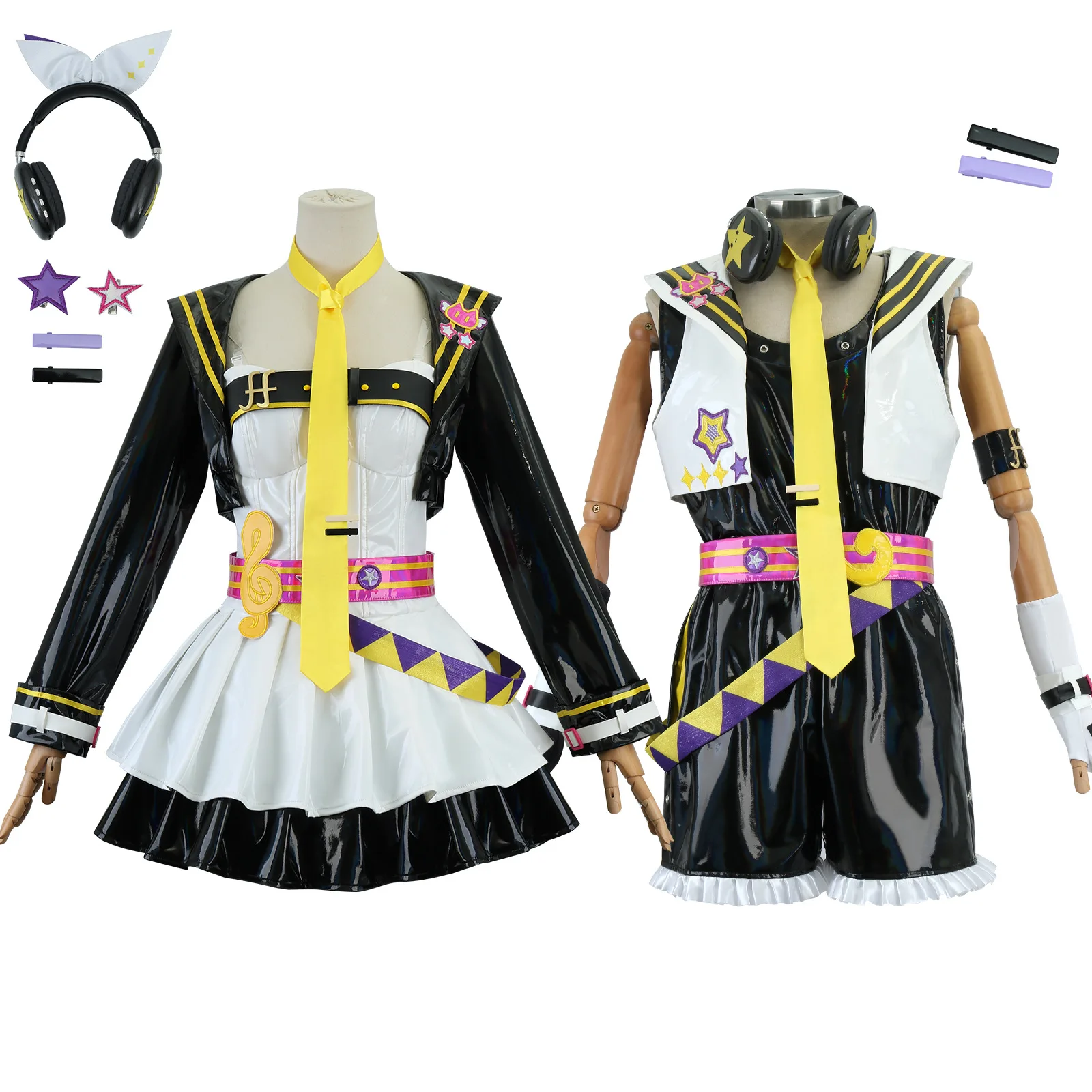 Muse Dash Kagaminee Rin Len косплей костюм для девочек кожаная форма JK игровой костюм Хэллоуин