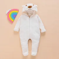 Winter Baby Clothes Cute Cartoon Bear Baby Rompers Pajamas Cotton Infant Boy Girls Animal Costume Zipper Jumpsuit 0-24 Months 3