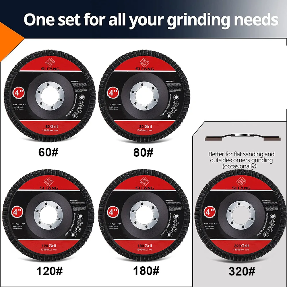 40PC 4.5 Inch Flap Discs - 60 Grit Aluminum Oxide Grinding Wheels - View #2
