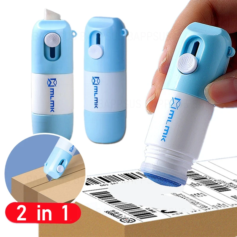 Borrador De Etiquetas Térmicas Con Cuchillo Desempaquetador – Protector De Privacidad, Elimina Datos De Recibos Y Paquetes, Botella De 10 Ml, Color Azul/Rosa