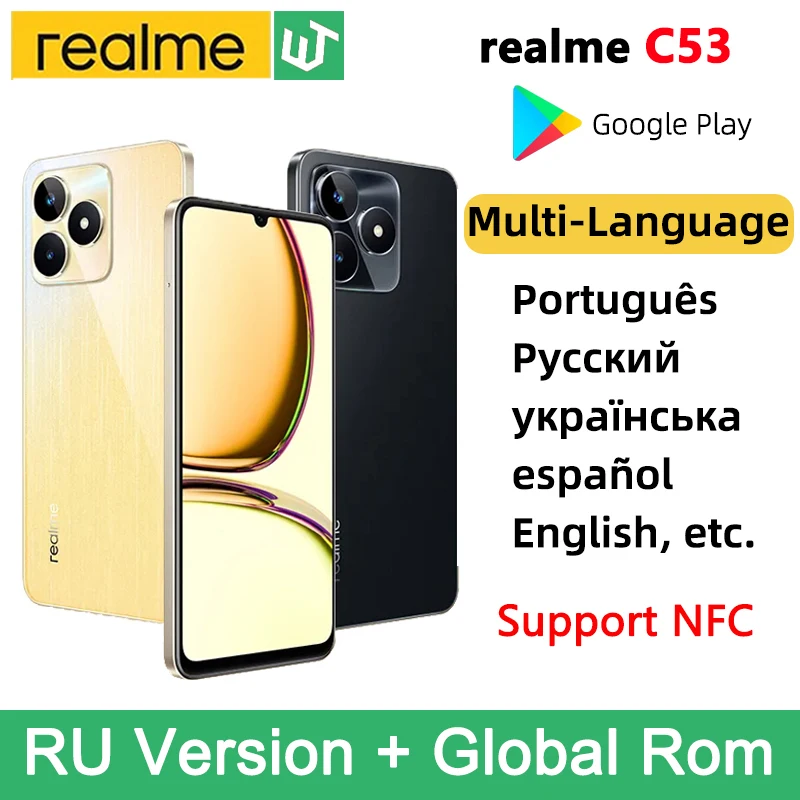 Realme C53 6+128GB NFC Smartphone 90Hz Display 6.74 inchs 33W SUPERVOOC  Charge 8MP Selfie Camera Android Mobile Phones 8MP 5000m