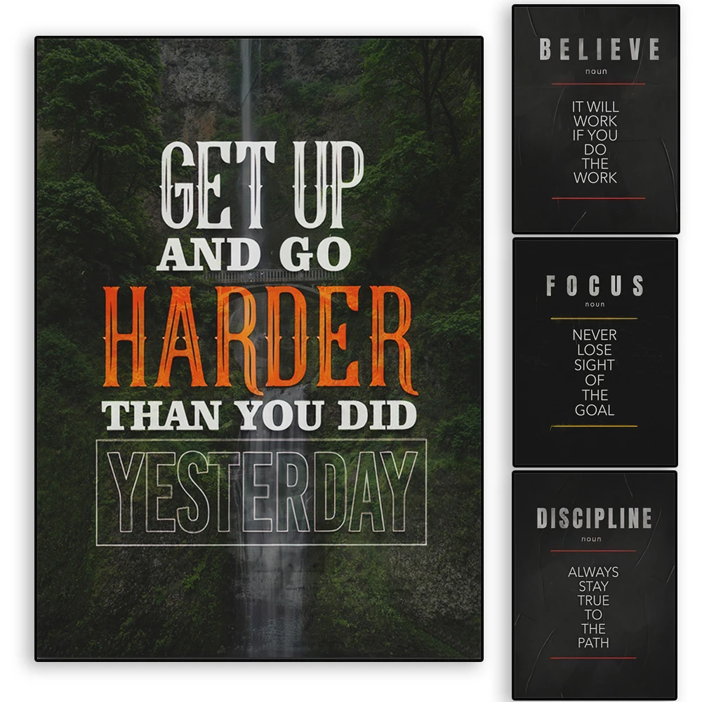 

Motivation Letter Poster Motivational Quote Art Posters and Prints Canvas Painting Decorative Wall Art Picture Office Home Decor