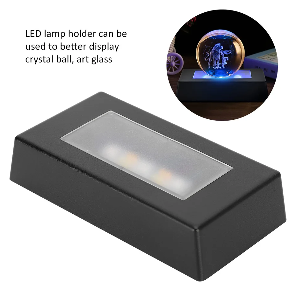 Base Luminosa a Led, 2 Pack Base Per Display a Led, Base Di Cristallo Illuminata Quadrato
