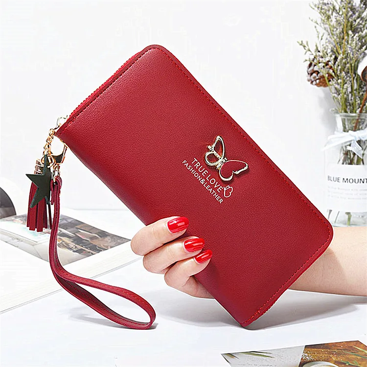 

Women's Long Wallet Female Purses Tassel Coin Purse Card Holder Wallets Pu Leather Clutch Money Bags Purse Card Holder Carteira