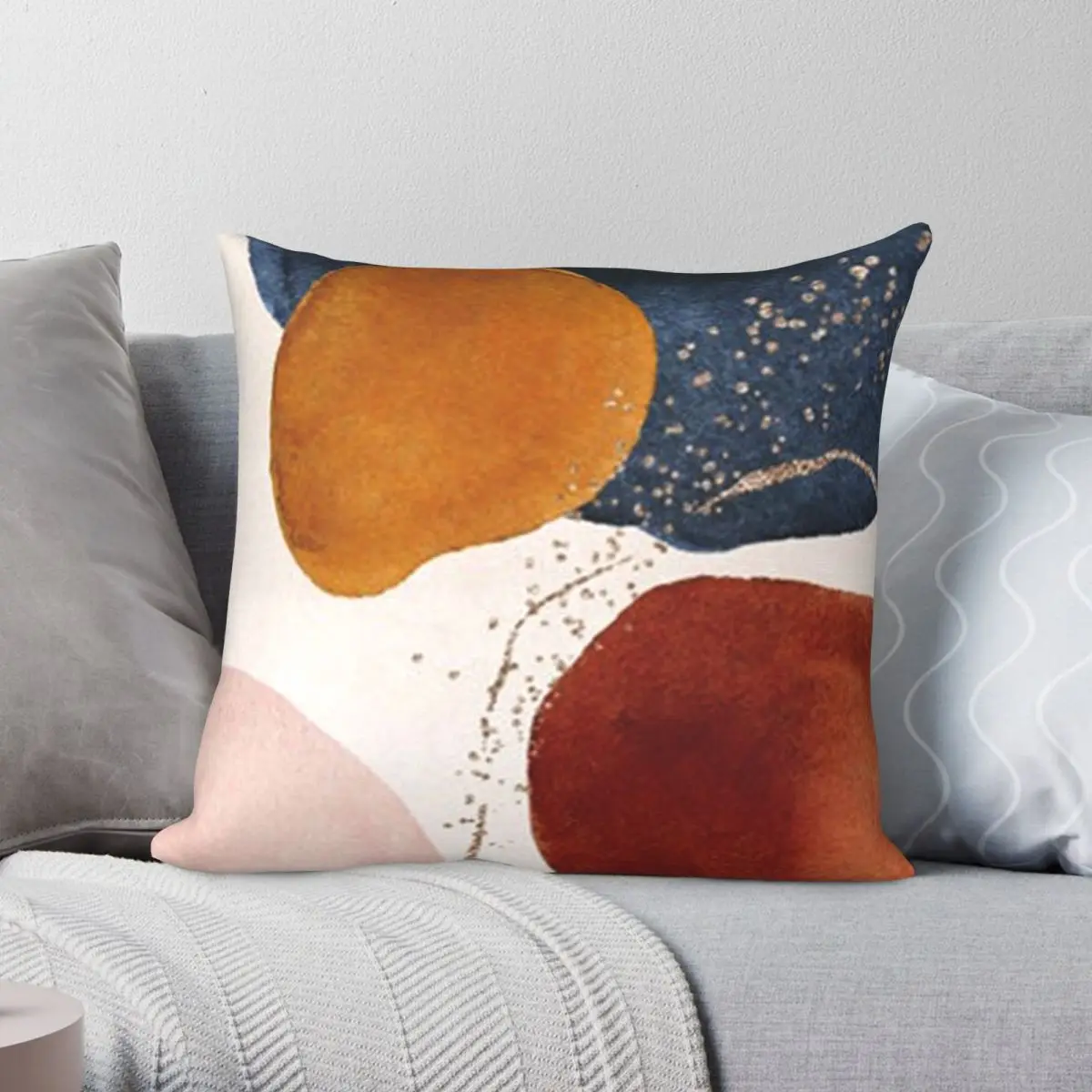 

Navy Blush Rust Print Pillowcase Polyester Linen Velvet Printed Zip Decor Room Cushion Cover Wholesale 45x45