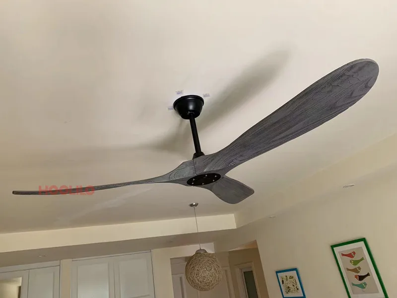 52 60"Light Gray Oak Blades Ceiling Fans with Remote Control DC Motor 6speeds Ventiladores De Techo Con Luces
