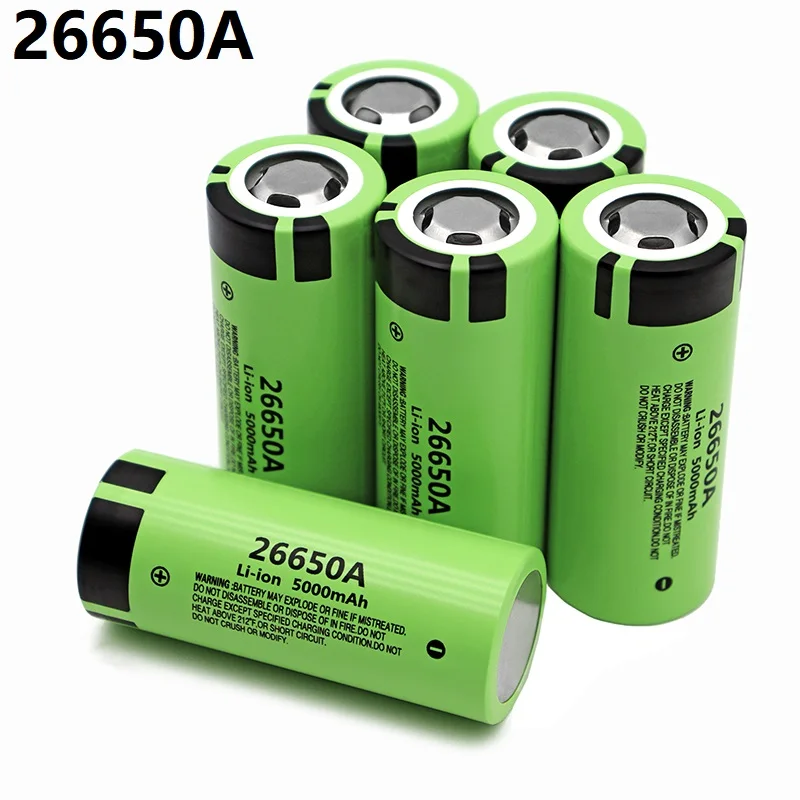 

Air Express 26650A 3.7V 5000mAh 50A Discharge 26650 Lithium-ion Rechargeable Battery. for: Flashlights, Backup Power,Etc