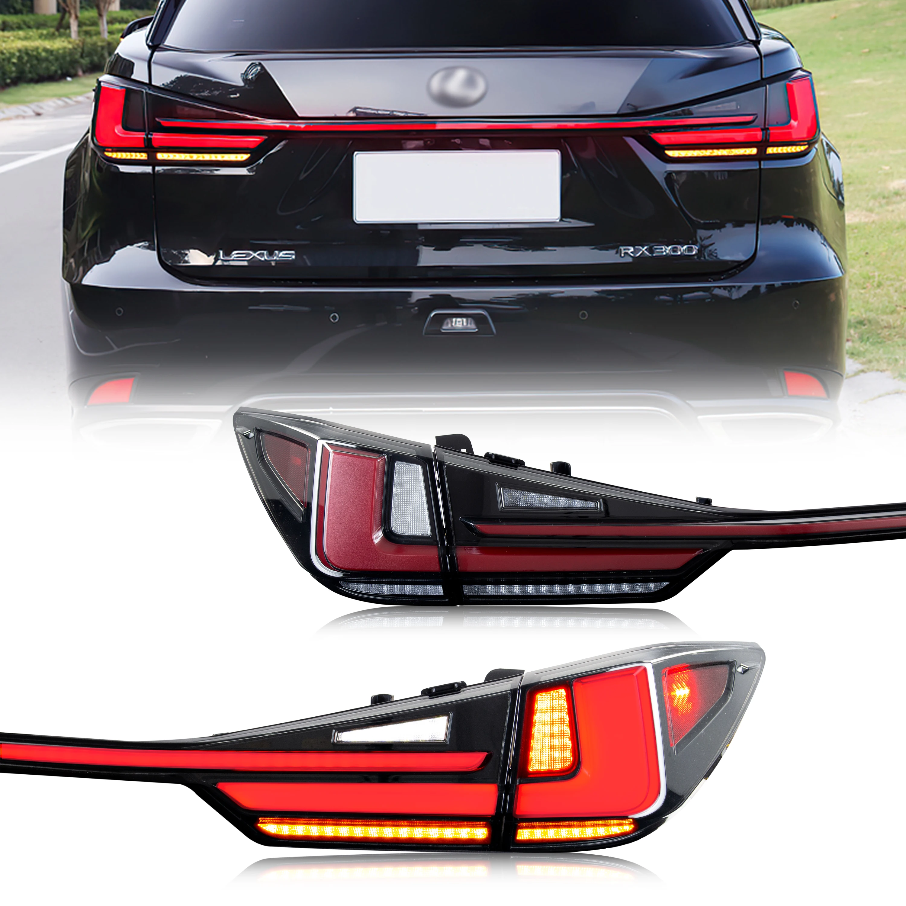 レクサス RX350 RX450 2016-2021 LED車用テールランプ シーケンシャル 