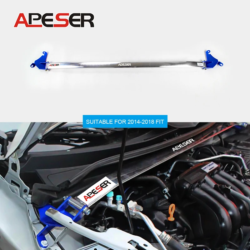 Front Strut Bar for Honda Fit 2004- Racing Car Engine Front Upper Tower Strut Bar Brace Modification Parts STB Anti-Roll