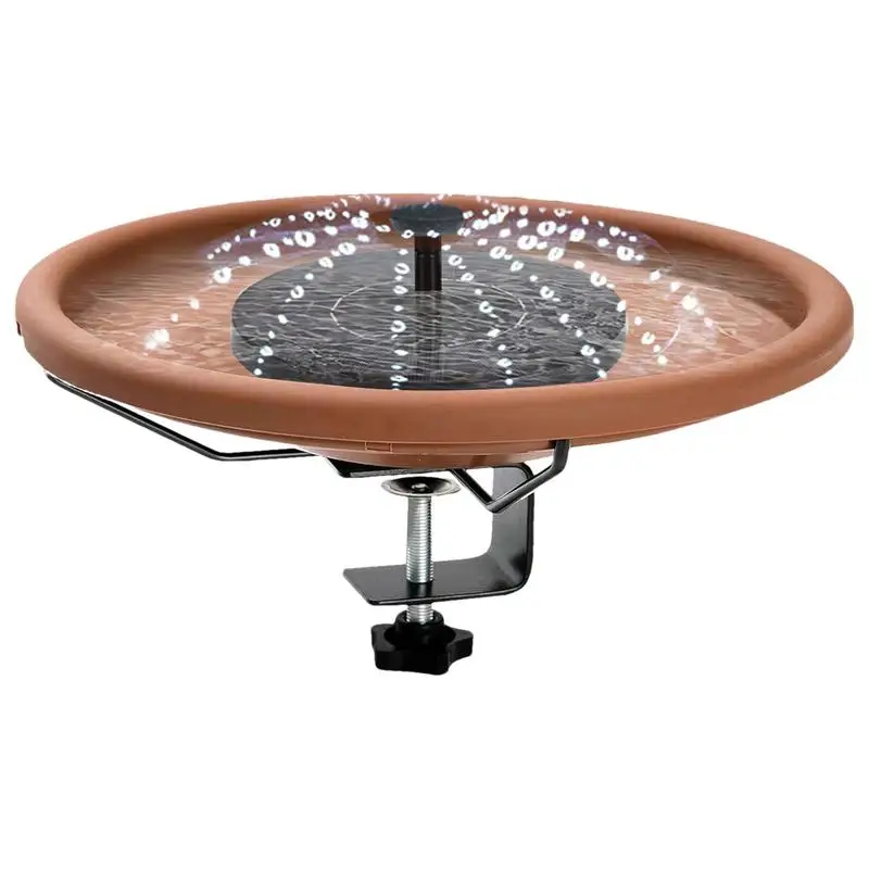 

Deck Mounted Bird Bath Railing Bird Feeder Birdbaths with Solar Fountain Garden Decorations Fence Clamp Bird Bath Fountains for