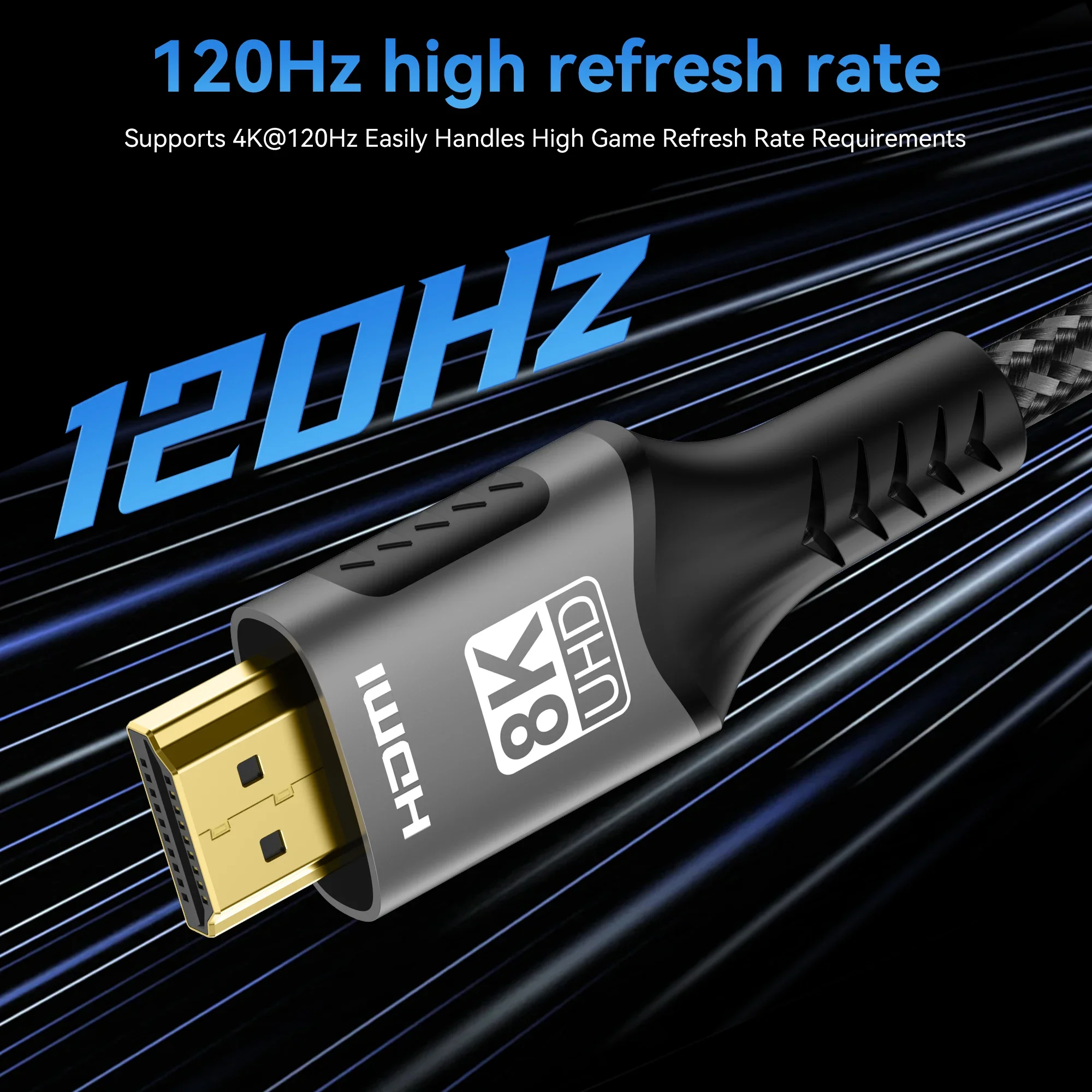 EARC ARC HDCP 초고속 HDR HDMI 2.1 케이블, RTX 비디오 케이블, PC 노트북 프로젝터, HD TV, PS5 용, 4K @ 120Hz, 8K @ 60Hz, 48Gbps