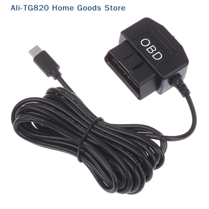 [TG820]OBD-타입 C 충전기 전원 케이블(대시 카메라용) 자동차 DVR 24시간 주차 차량용 액세서리 배터리 보호
