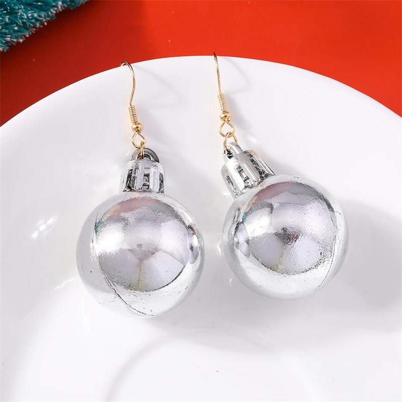 Modische Weihnachtskugel-Ohrringe für Frauen und Mädchen, Neujahr, Party, Festival, Schmuck, Geschenke – Detail 14