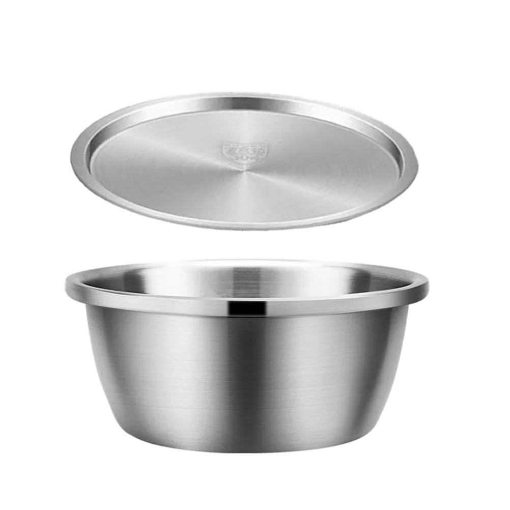 

Food Thickened Salad Bowl Stainless Steel Mixing Bowls Soup with Lids 304 Container