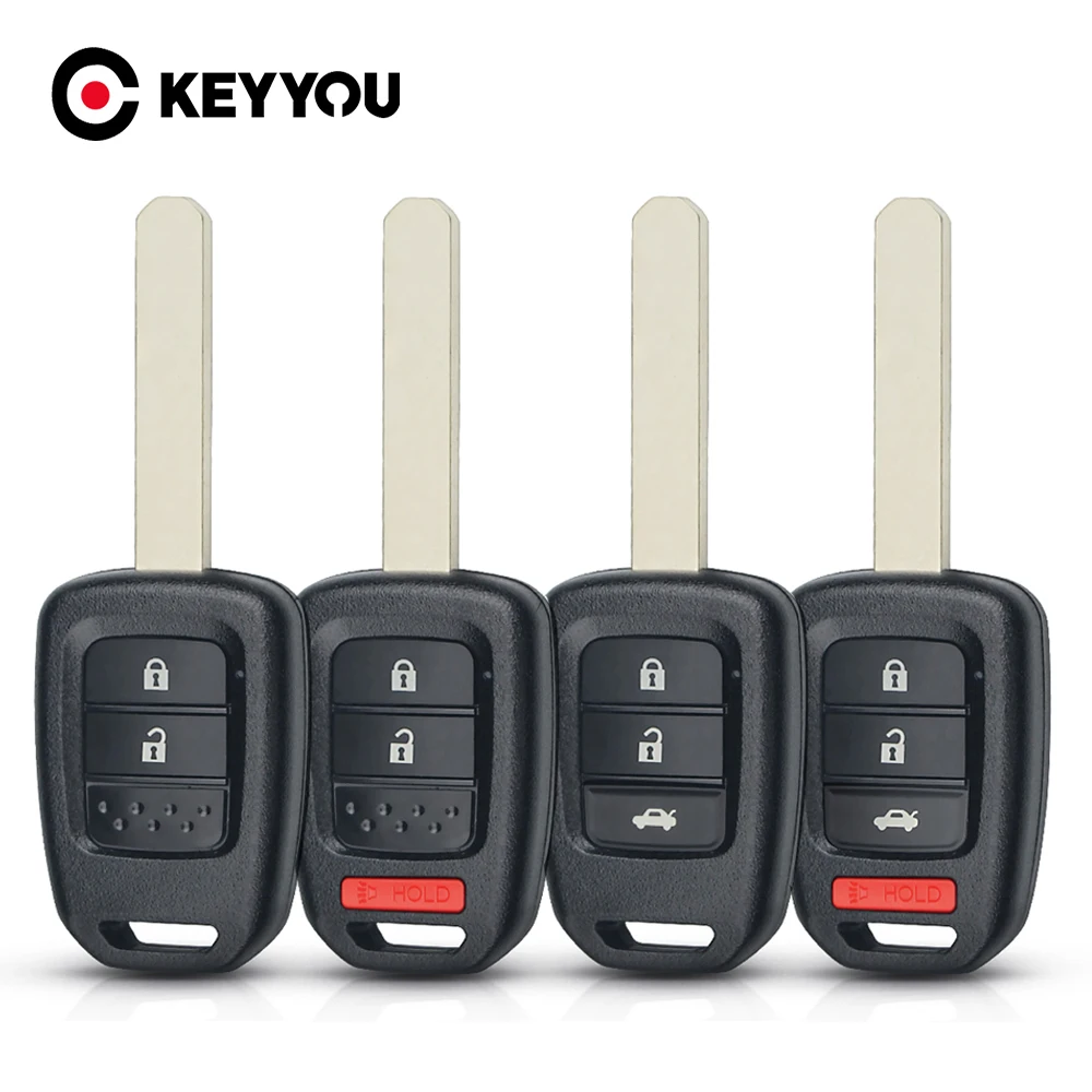 

KEYYOU For Honda Accord CR-V FIT XRV VEZEL CITY JAZZ CIVIC HRV FRV Car Remote Key Case Fob 2/3/4 Buttons Key Shell Replacement