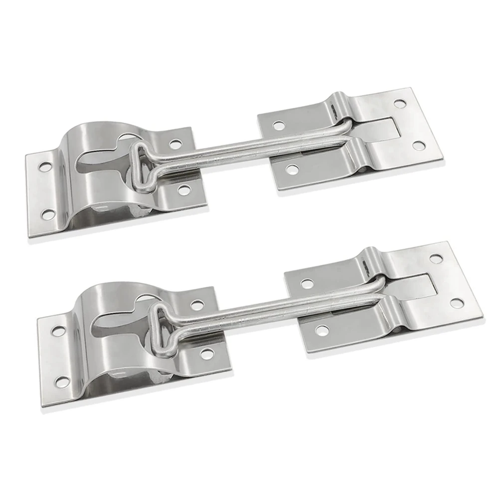 

2Pcs 4 inch Stainless Steel T-Style Door Holder Entry Door Cargo Trailer for RV Trailer Exterior Door Hold Hook