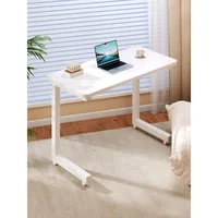 Versatile Mobile Computer Desk for Small Rooms, Study Table with Rolling Wheels for Bedroom, Modern Writing Desk on Sofa Side