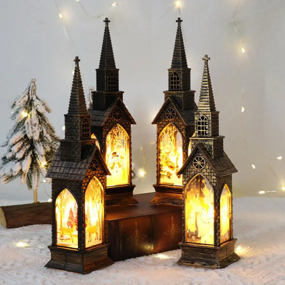 

Battery Operated Christmas Light Vintage Battery Operated Christmas Glowing House Light Charming Flameless Candle Lamp for Home