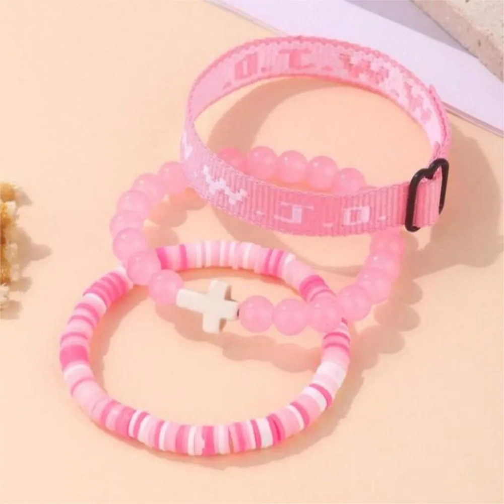 WWJD Letter Design Beaded Cross Charm Bracelert for Women&Men Trendy All-match Exquisite Bracelet Jewelry Birthday Gifts