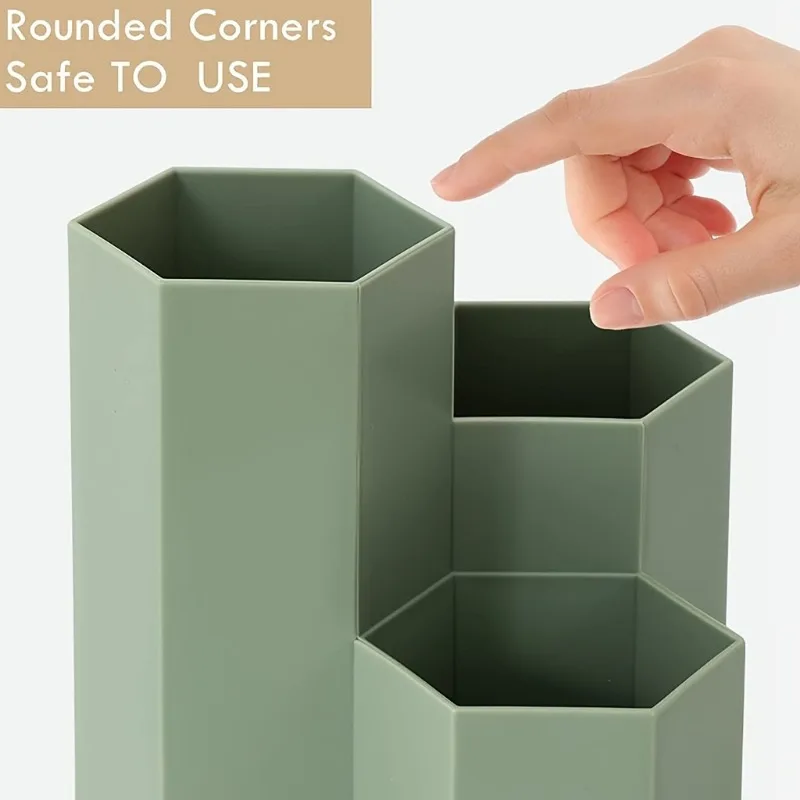Organizzatore per cassettiera da scrivania da 1 pezzo, organizer per penne da scrivania, portapenne, portapenne a 4 scomparti, tazza trasparente per organizer per matite - immagine 6