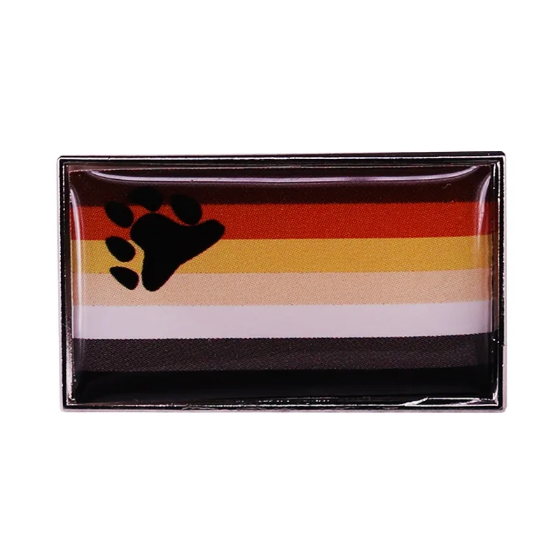 

Bear Pride Flag Brown Pin Badge