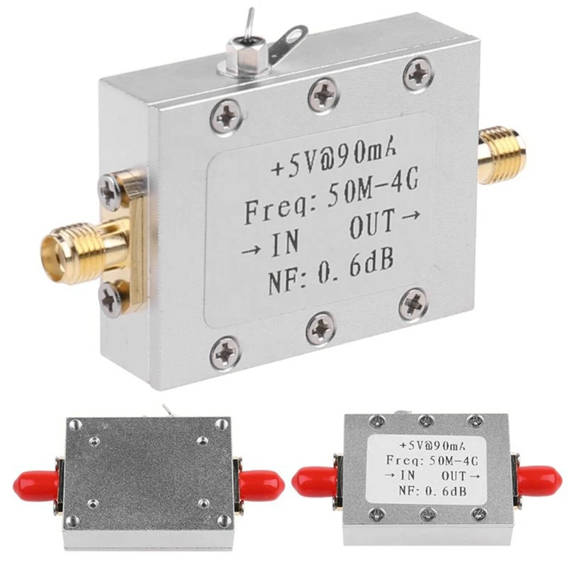 RF 증폭기 모듈 금속 RF 증폭기 모듈, 햄 라디오 보드, LNA 50M-4Ghz, NF = 0.6DB