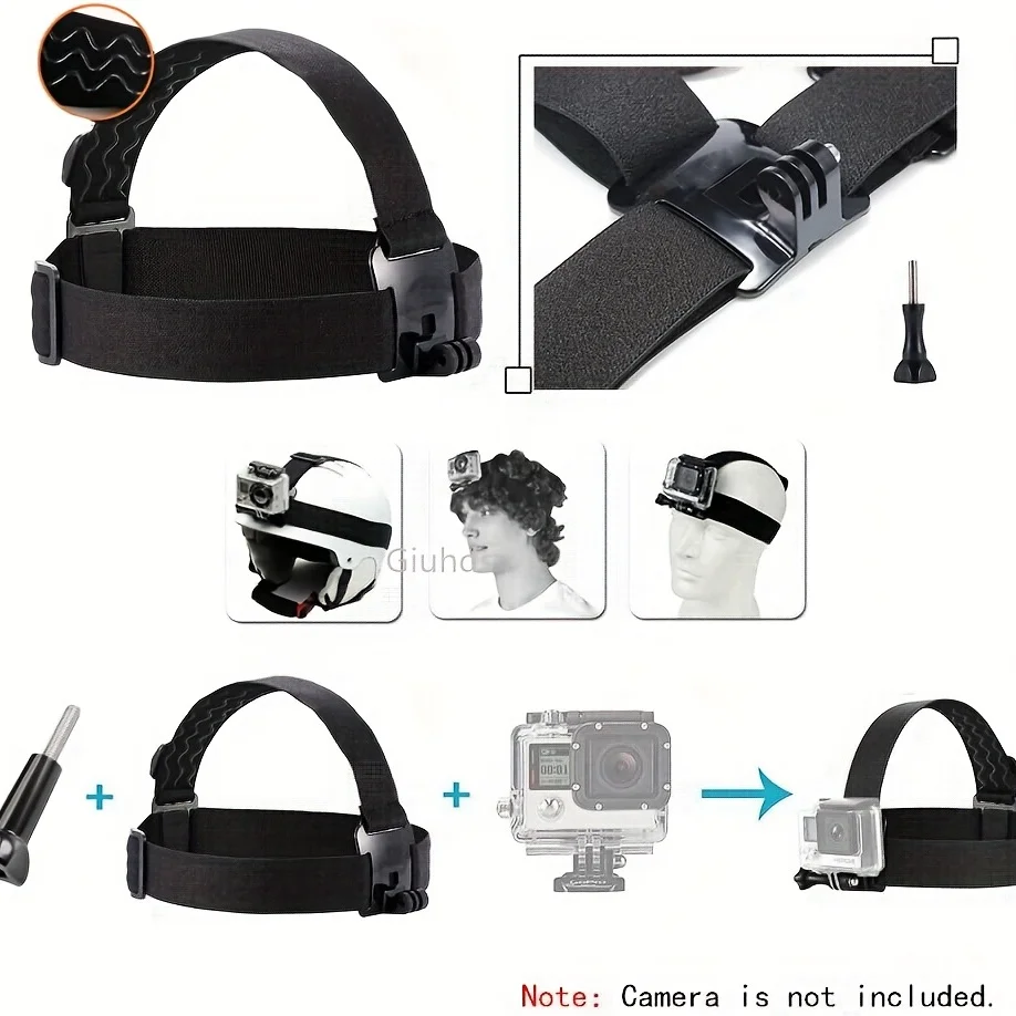 Sangle de Tête GoPro Réglable - Support Mains Libres pour Hero 12-4