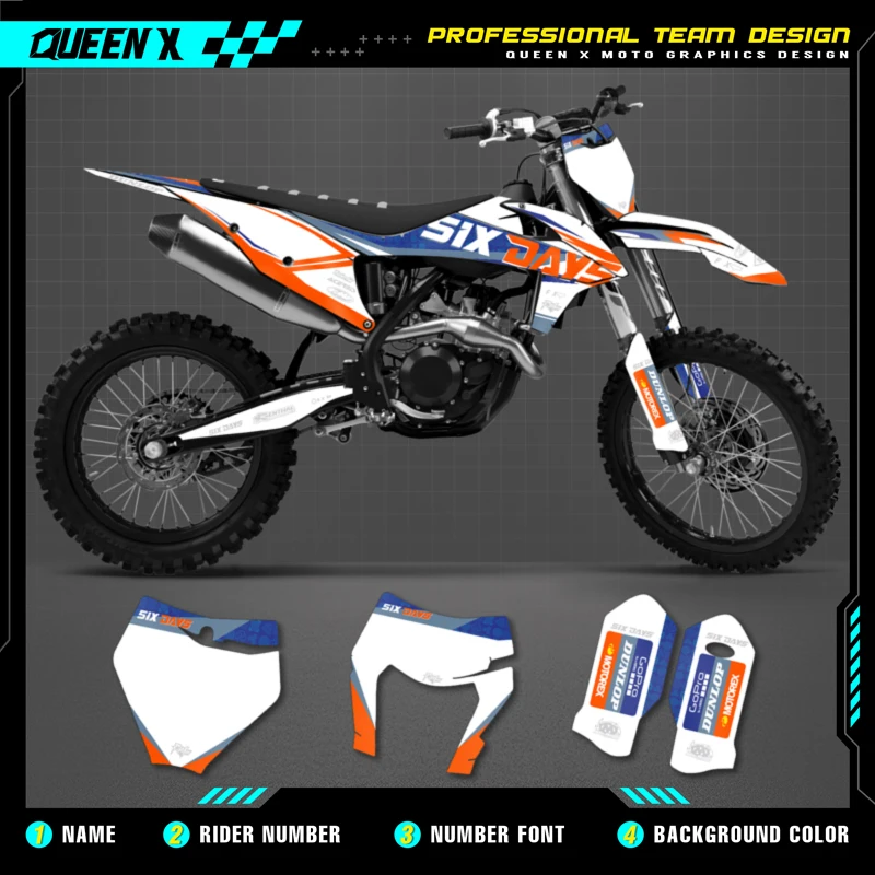 

QUEEN X MOTOR Custom Team Graphics Decals Stickers Kit For KTM 2019-2022 SX SXF XC XCF 2020-2023 EXC XC-W XCWF EXC-F 126