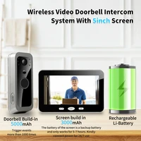Tuya Smart Life 1080P WiFi Video Doorbell Battery 100% Wireless Door Intercom System PIR Outdoor Camera 5Inch Monitor Screen - Image 3