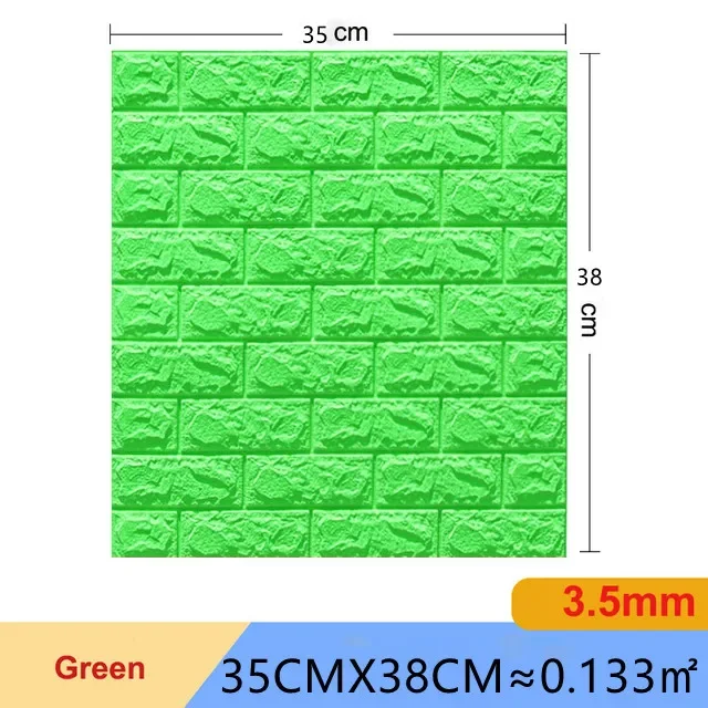 thumbnail image 1 of 10/20 piezas de pegatinas de pared autoadhesivas de PVC de 35 cm x 38,5 cm con diseño de ladrillo, papel tapiz impermeable para despegar y pegar, decoración DIY para dormitorio, 1 of 5