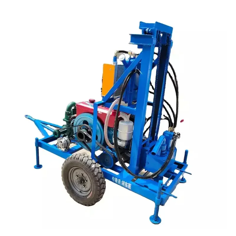 Powerful 22HP Diesel Engine Hydraulic Water Well Drilling Rig Machine With Wheel Trailer 2