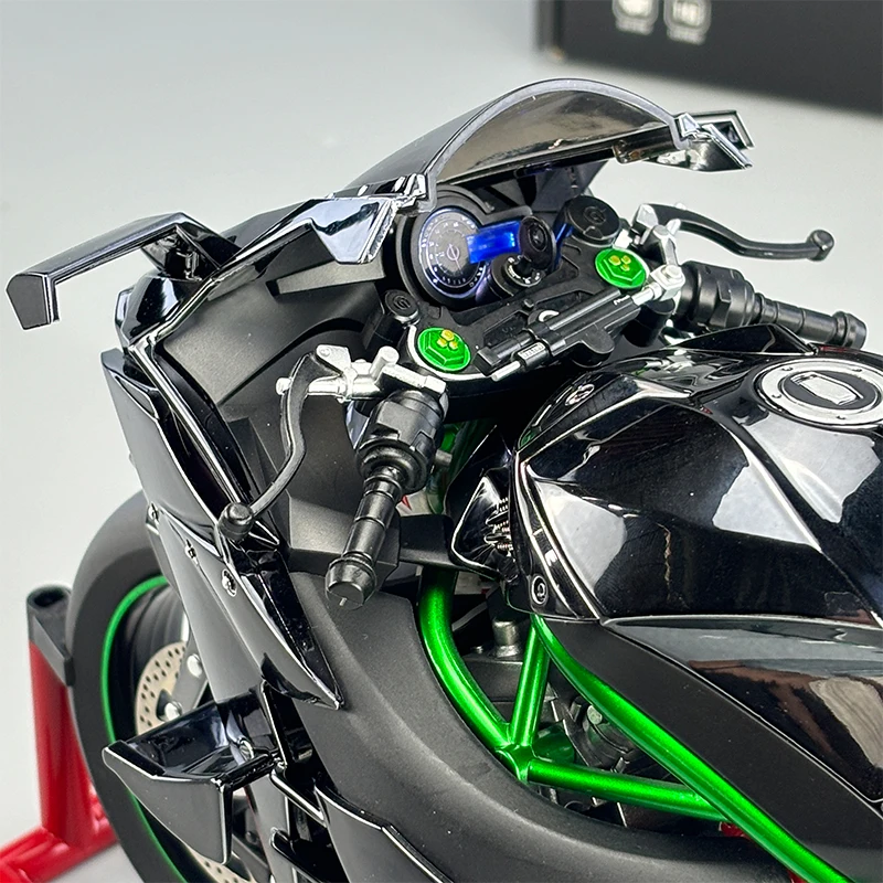 1:6 H2 Motorcycle Diecast Metal Model Cars Large size Simulation Alloy Sound Light removable collection Gifts With spray functio 5