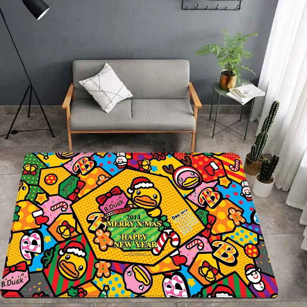 Kwaii Yellow Duck Long Rugs Cheaper Anti-slip Modern Living Room Balcony Printed Bedside Area Rugs 2
