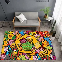 Kwaii Yellow Duck Long Rugs Cheaper Anti-slip Modern Living Room Balcony Printed Bedside Area Rugs 2