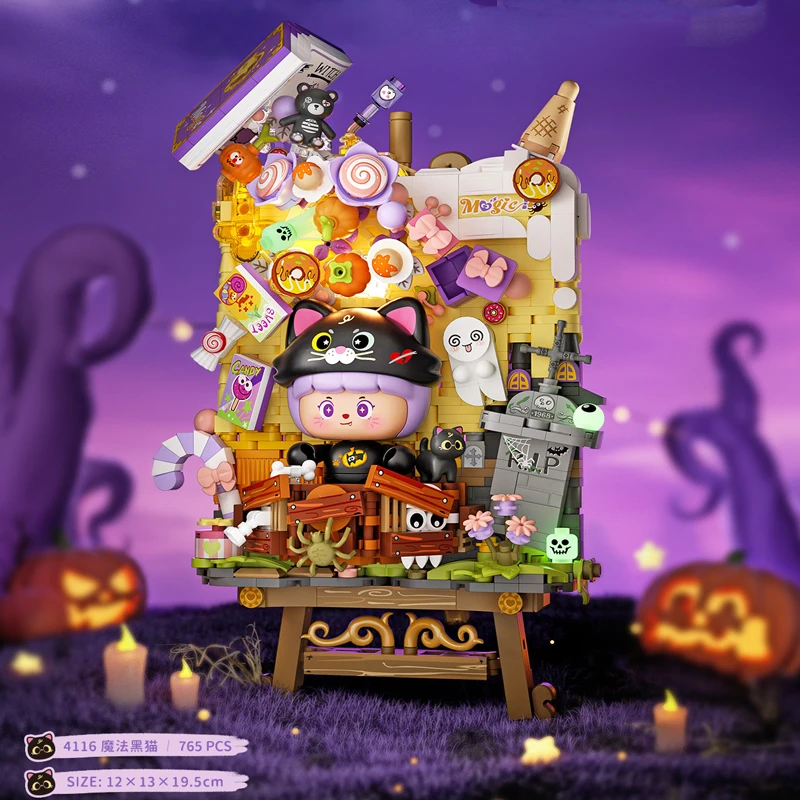 Mini building blocks Halloween Christmas world famous three-dimensional painting building blocks decoration children's gift 2