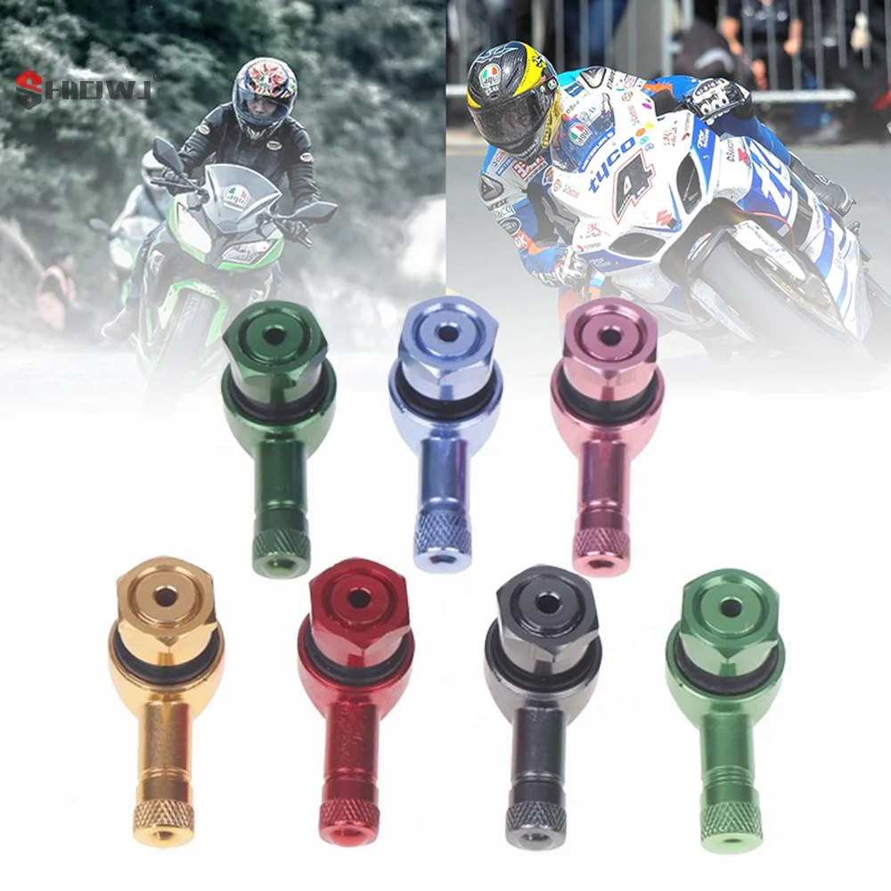 2Pcs/Set Aluminum Alloy Valve Motorcycle Valve Stems Rim 90 Degree Angle Motorcycle Tire Tubeless Caps Rim Wheel Parts