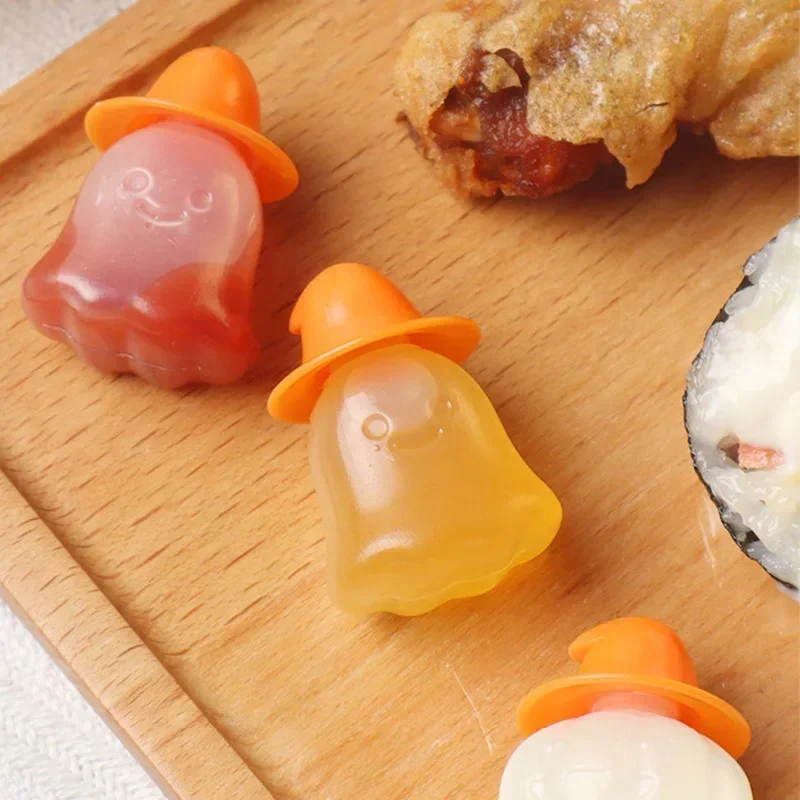 Seasoning Bottle Sauce Bottle Squeeze Bottle Mini Seasoning Sauce Bottle Halloween Pumpkin Ghost Tomato Ketchup Salad Dressing Container Pot for Bento Lunch Box Kitchen Jar