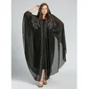 Abaya marocain caftan dubaï robe Maxi à capuche manches chauve-souris Farasha caftan femmes musulmanes africain ouvert Kimono Boubou robes de soirée
