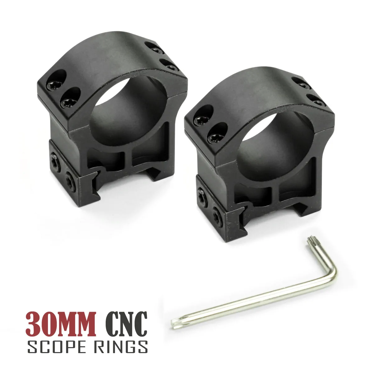 SKWOPTICS-Tactical Scope Rings 30mm Medium RifleScope 6061-T6 Mount Heavy Duty Picatinny CNC