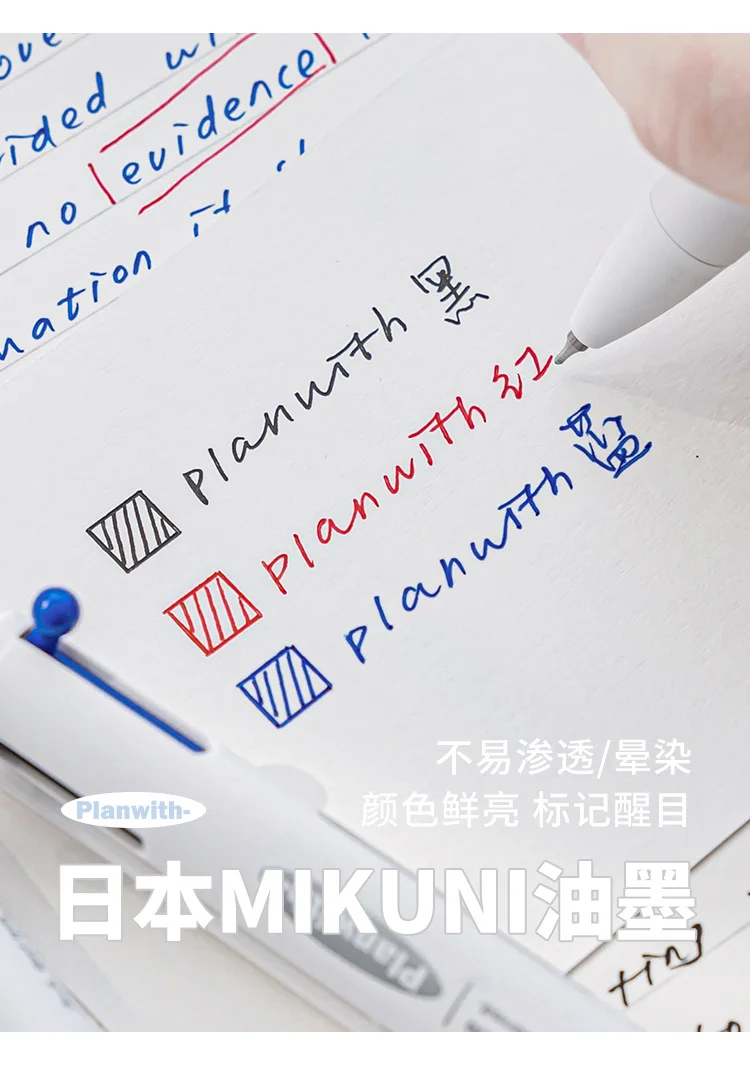 Planwith 3 in 1 Multifunktions-Gel stift 0,5mm schwarz/blau/rote Tinte füllt Kugelschreiber mit Kugelschreiber – Detail 3